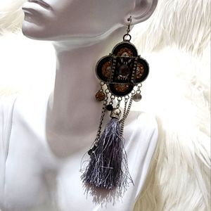 A Vintage Styled pair of "Bajalia" unique earrings